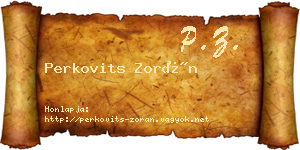 Perkovits Zorán névjegykártya